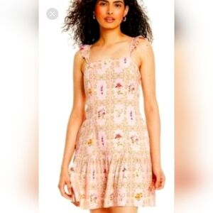 NWT Agua Bendita Floral Sleeve Mini Dress, Size XL